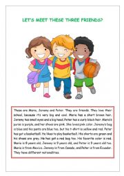 English Worksheet: reading comprehension