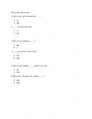 English Worksheet: pronouns exercise