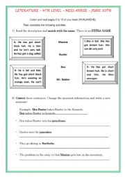 English Worksheet: Literature activity