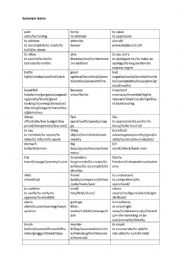 English Worksheet: Synonym Game