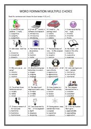 Word Formation Multiple Choice