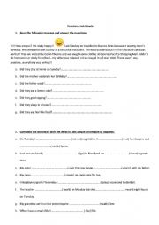 English Worksheet: revision simple past