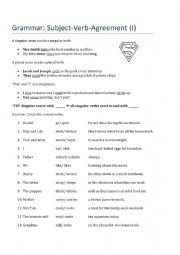 Subject Verb Agreement (SVA) Verbs