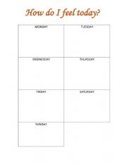 English Worksheet: feeling chart