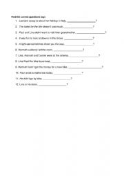 English Worksheet: find the correct question tag