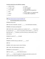 English Worksheet: Listening Practice - The Devil Wears Prada Interview Scene