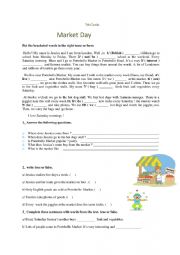 English Worksheet: market day