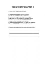 English Worksheet: MATILDA CHAPTER 9 ACTIVITIES