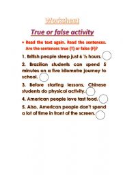 PRESENT SIMPLE-TRUE OR FALSE