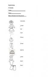 Clothes quiz/worksheet