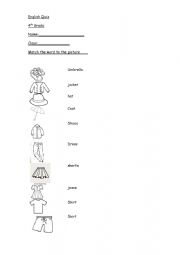 English Worksheet: Clothes quiz/worksheet