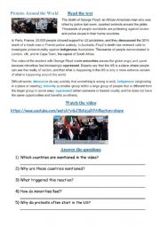 English Worksheet: Protests around the world