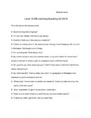 English Worksheet: Sample Dialogue - Shopping 