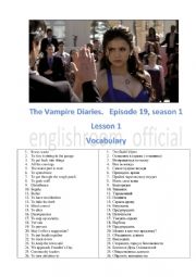 English Worksheet: Vampire diaries Episode 19 Season 3