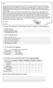 English Worksheet: Bart simpson Routine