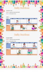 Daily Routines pair work
