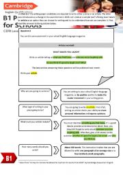 WRITING AN ARTICLE FOR CAMBRIDGE B1 PRELIMINARY (PET) [methodology]