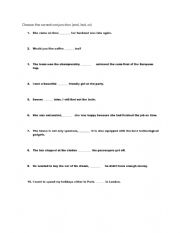 English Worksheet: Conjunctions