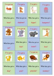 English Worksheet: ABC animals (loop game)