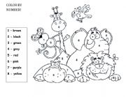 English Worksheet: Color by number