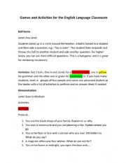 pre teaching activities