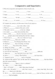 English Worksheet: Comparative & Superlative worksheet