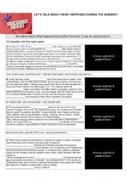 English Worksheet: Let s talk about this Summer
