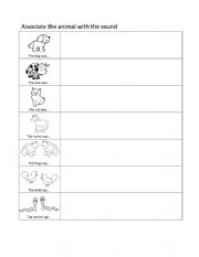 English Worksheet: Animal sounds