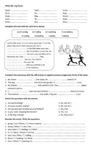 English Worksheet: Present Continuous