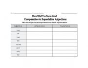 English Worksheet: Comparative and superlative diagnostic