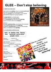 English Worksheet: Dont Stop Believing Glee
