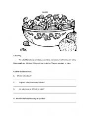English worksheet: Salad