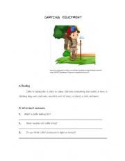 English Worksheet: Camping gear