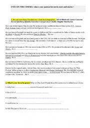 English Worksheet: cinema, movies and film producers