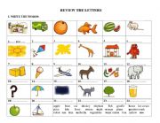 English Worksheet: review the letters