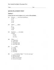 English Worksheet: Placement Test