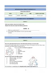 English Worksheet: Lesson plan about COVID -19