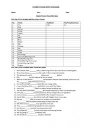 English Worksheet: Simple Present Tense