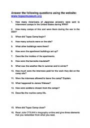 Reading comprehension activity_Japanese internment during WW2