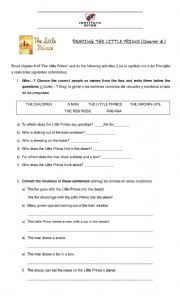 English Worksheet: the little prince- chapter 4