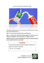 English Worksheet: Another advertisement created by a student according to my guidelines and instructions