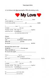 English Worksheet: Song - My Love