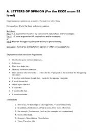 English Worksheet: Letters of opinion 