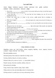 English Worksheet: Law and crime vocabulary