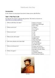 English Worksheet: WebQuest: Rob Roy