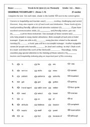 vocabulary and grammar quiz