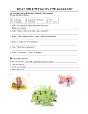English Worksheet: What did you do?