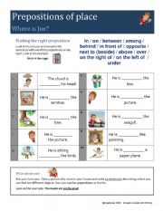 Where is Joe?- Prepositions of place