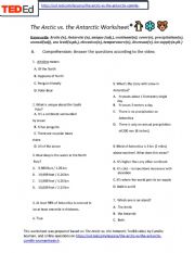 English Worksheet: The Arctic vs. the Antarctic Worksheet