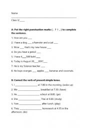 Punctuation / Present Simple & Present Continuous